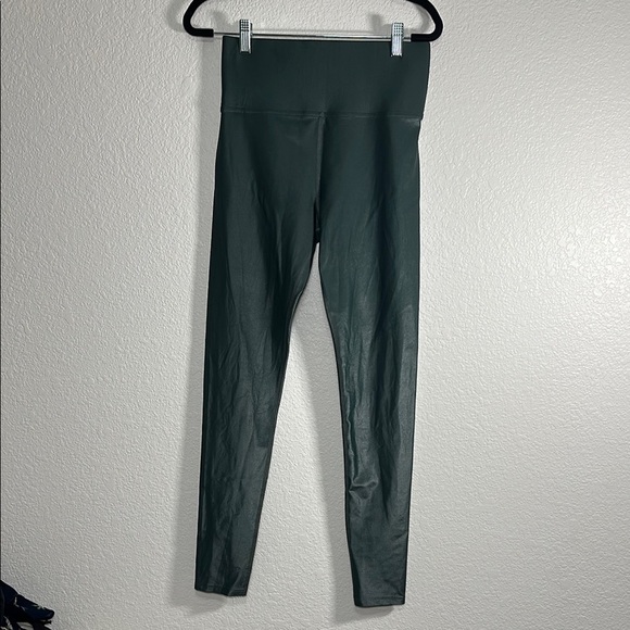 Carbon 38 High Rise Dark Green Metallic Leggings Medium - Picture 1 of 7